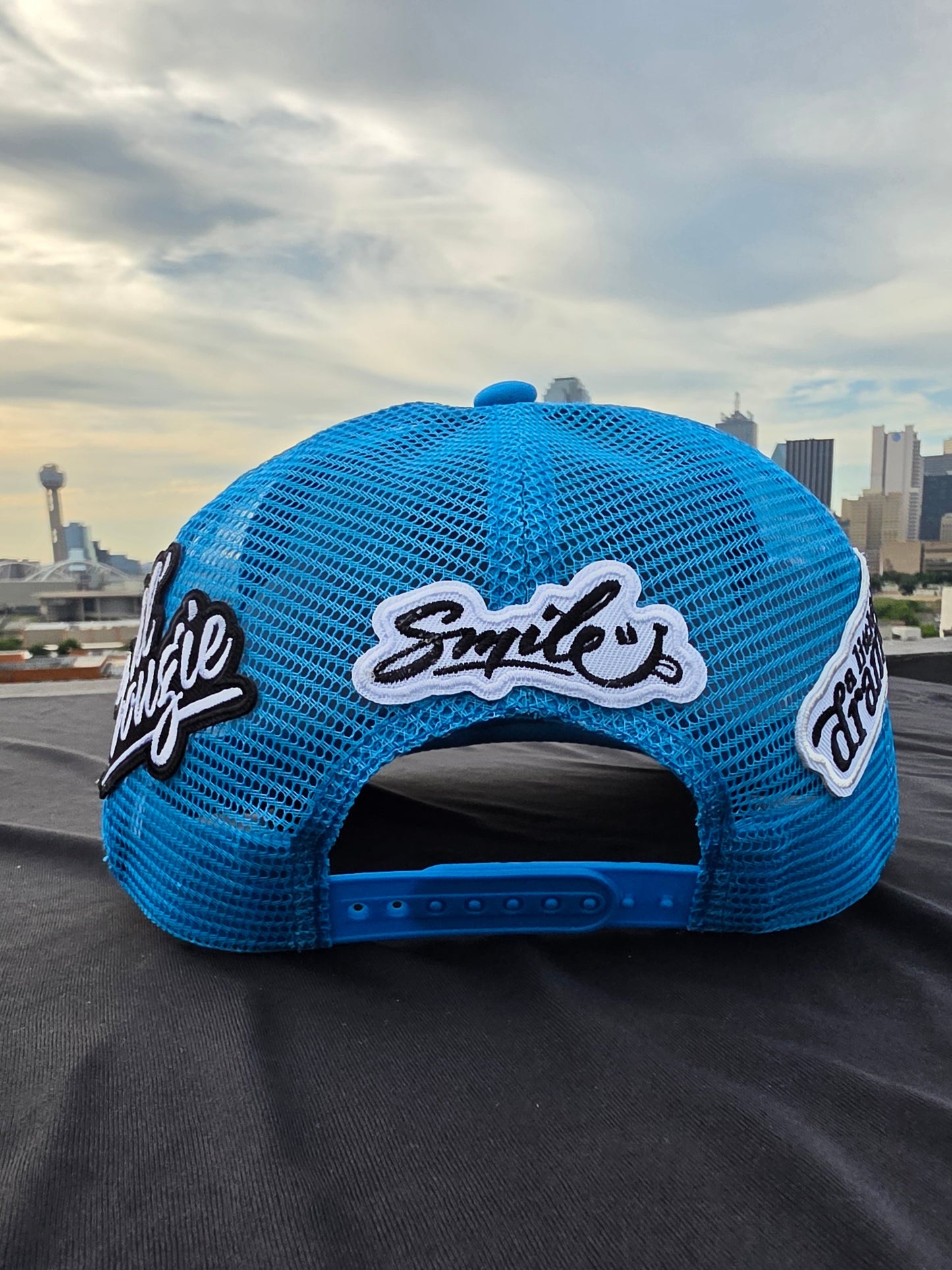 A Lil Bougie-Blue Rhinestone Trucker