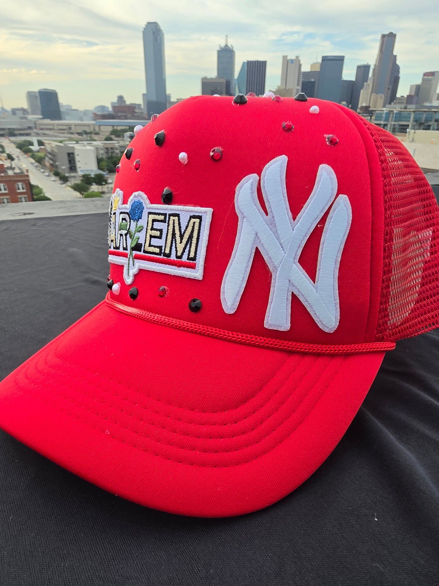 Harlem in Red- Rhinestone Trucker
