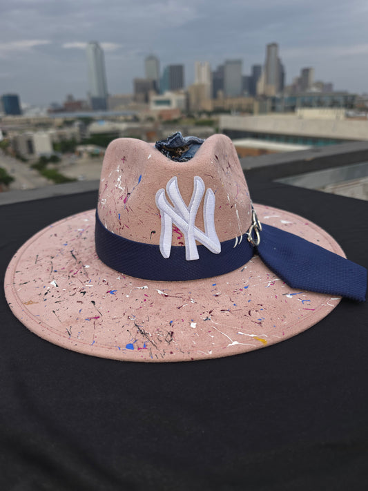 Blush Paint Splatter Fedora