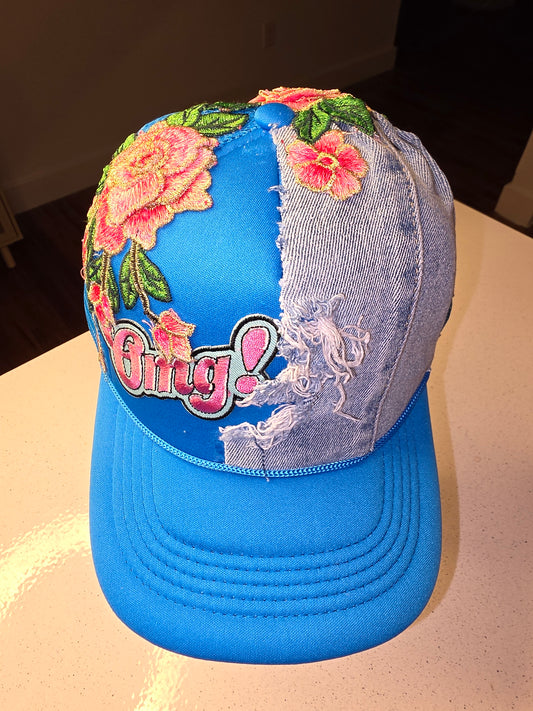 OMG Blue- Denim Rose Trucker