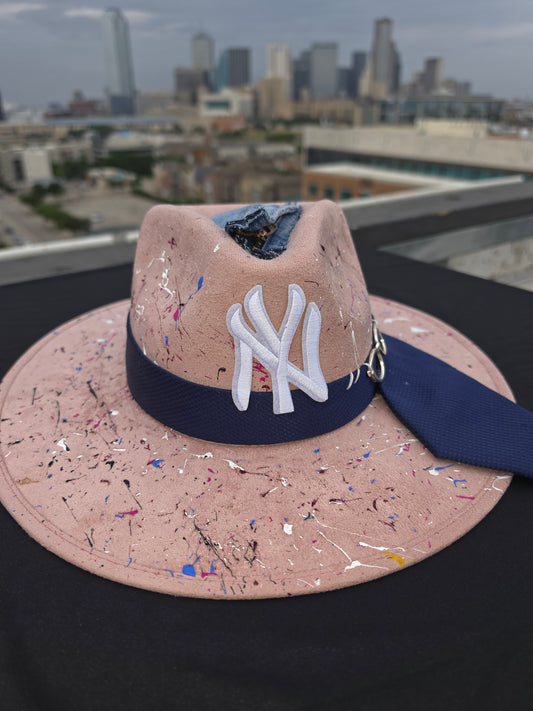 Blush Paint Splatter Fedora
