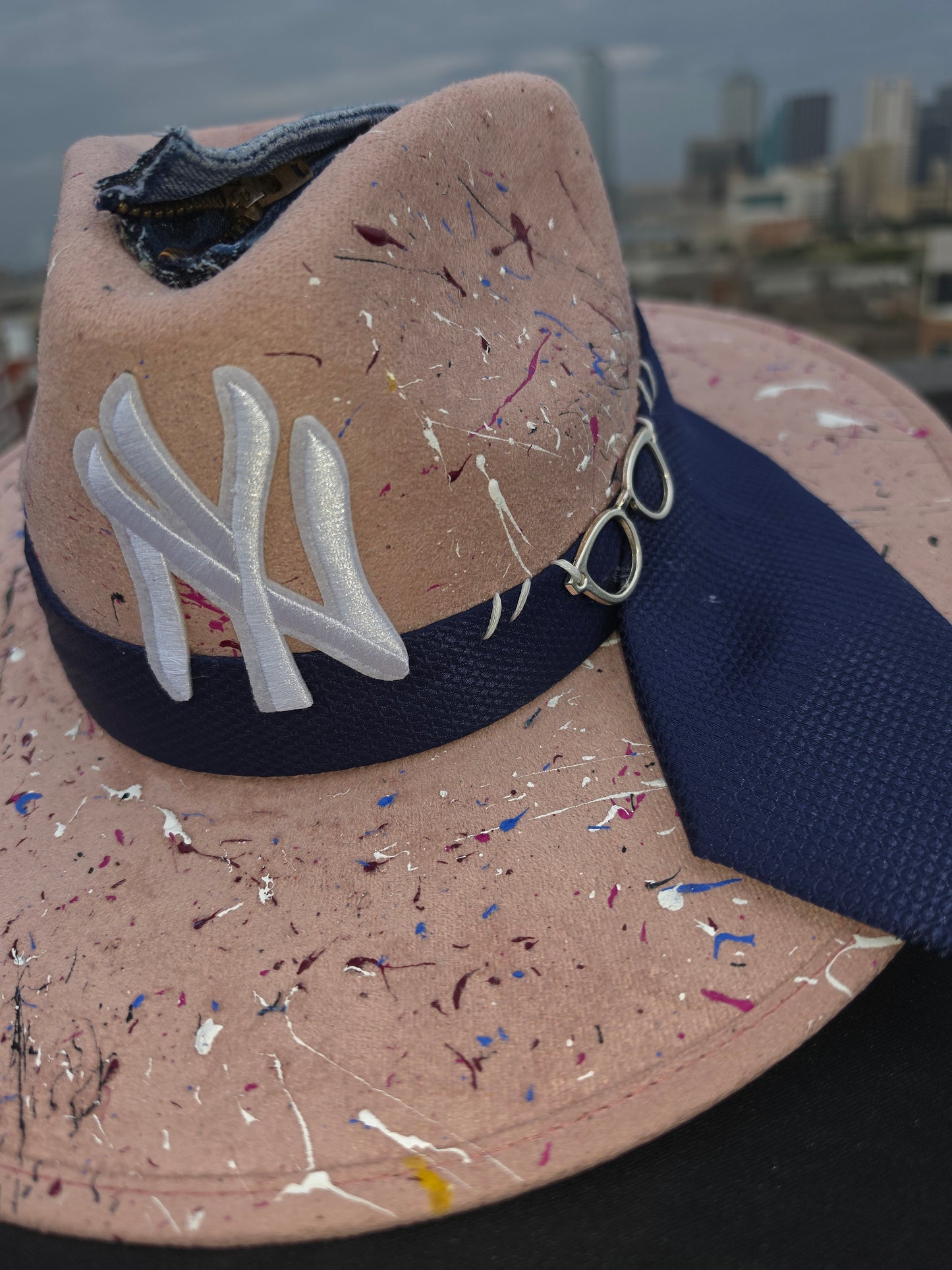 Blush Paint Splatter Fedora