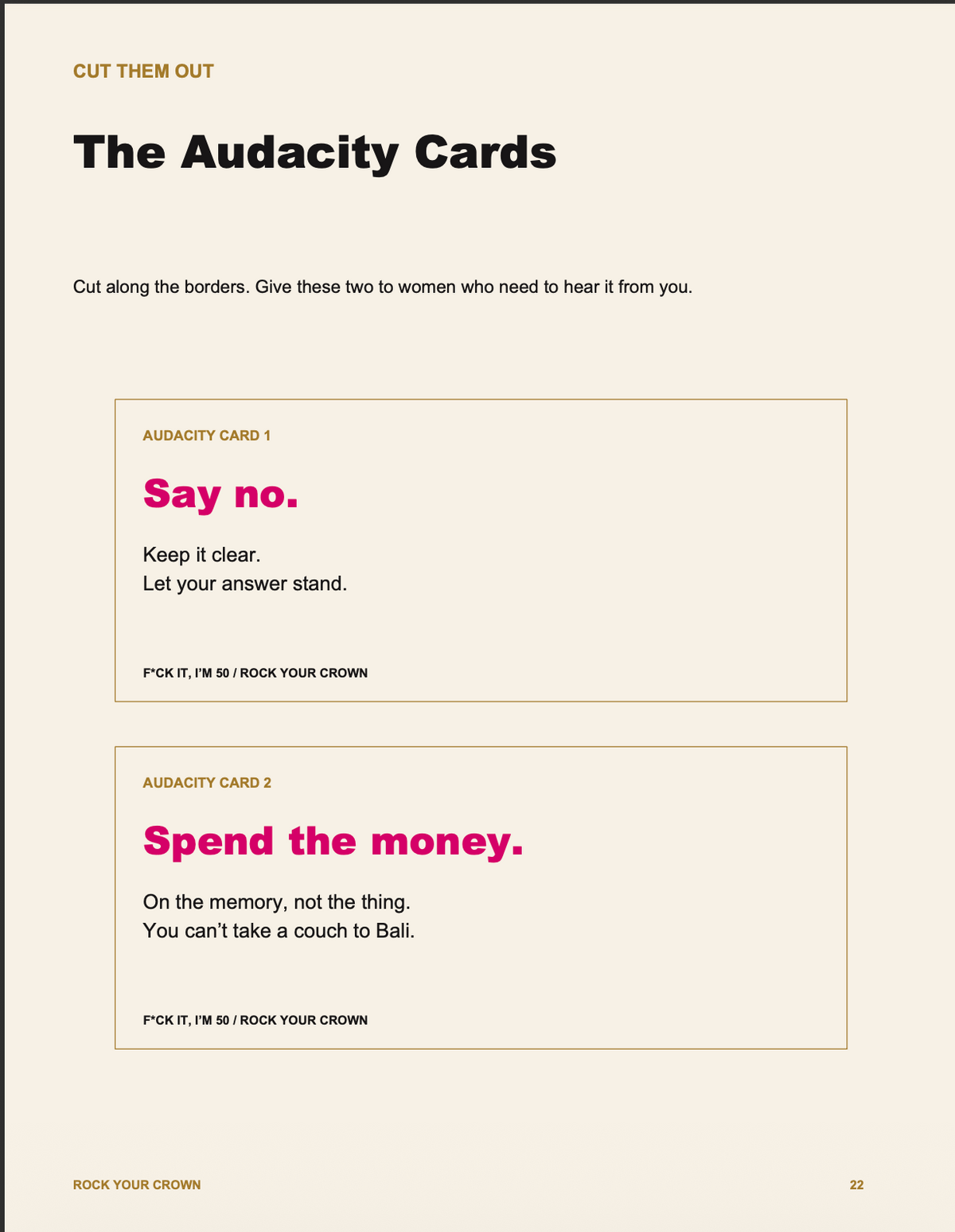 F*ck It, I’m 50: An Audacity Workbook | Printable + Fillable
