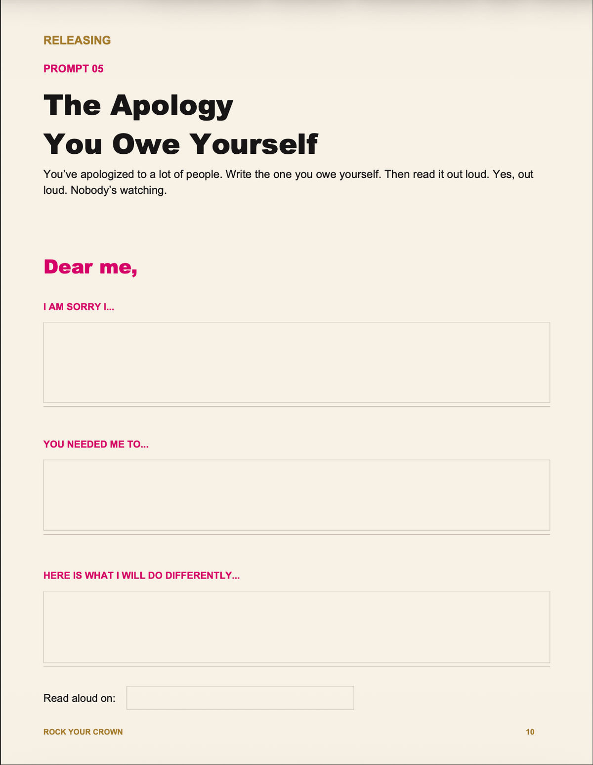 F*ck It, I’m 50: An Audacity Workbook | Printable + Fillable